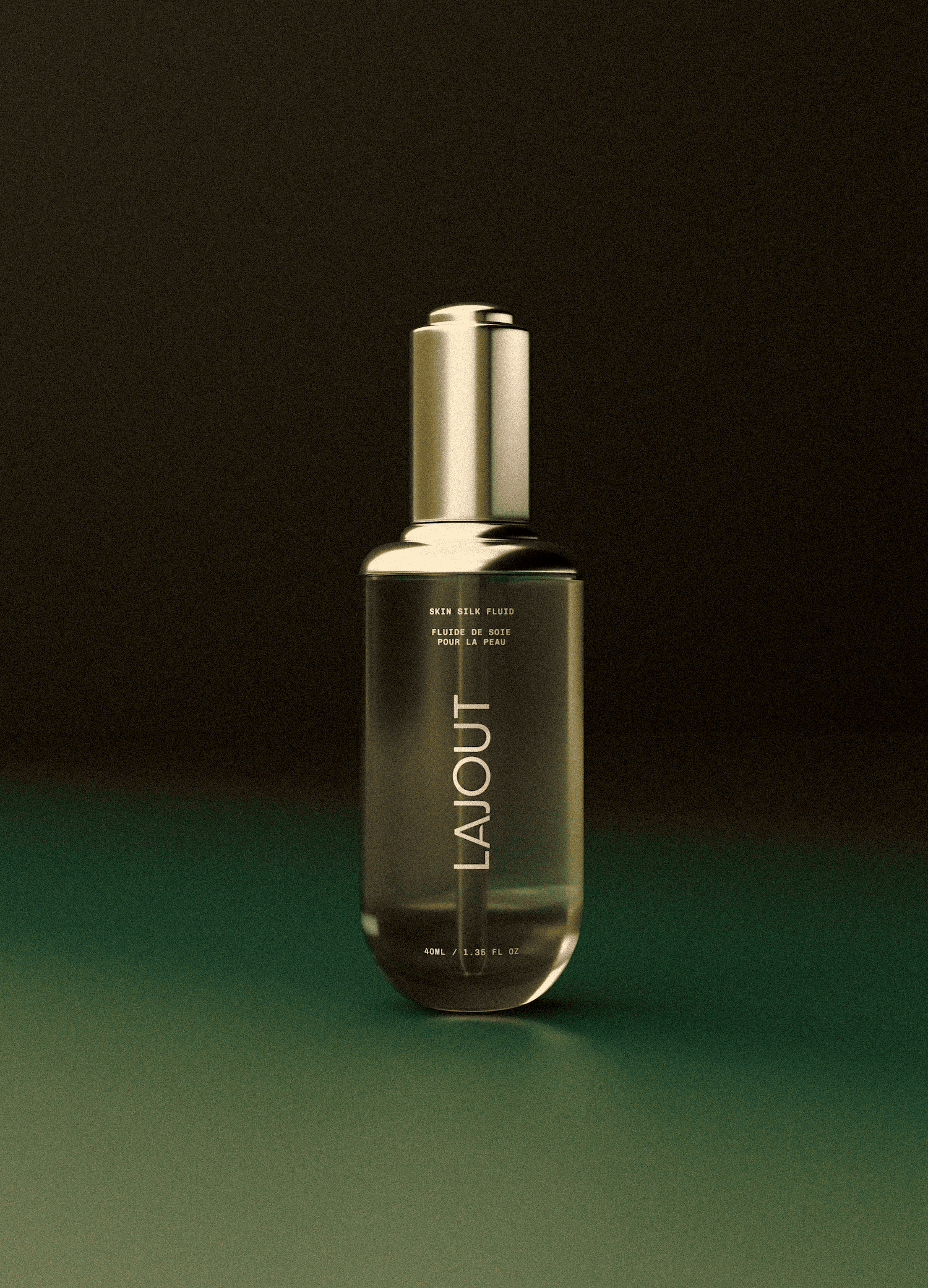 3d render of a luxury skincare serum, brand identity complete by Set and Social